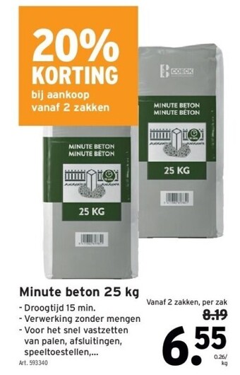 GAMMA Minute beton 25 kg aanbieding