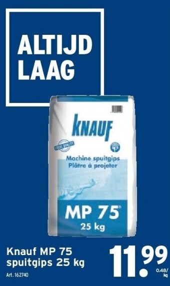 GAMMA Knauf mp 75 spuitgips 25 kg aanbieding