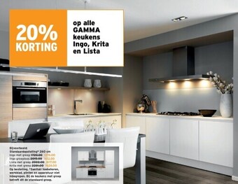 GAMMA Op alle gamma keukens ingo, krita en lista aanbieding