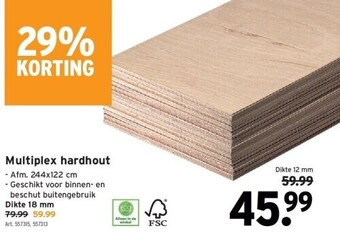 GAMMA Multiplex hardhout aanbieding