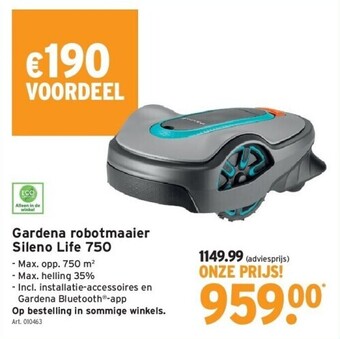 GAMMA Gardena robotmaaier sileno life 750 aanbieding