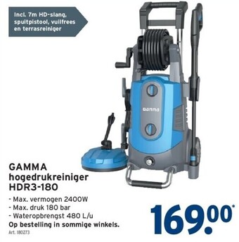 GAMMA Gamma hogedrukreiniger hdr3-180 aanbieding
