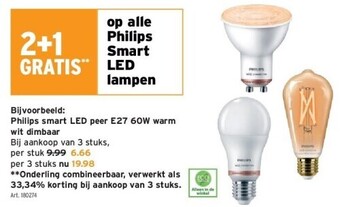 GAMMA Philips smart led peer e27 60w warm wit dimbaar aanbieding