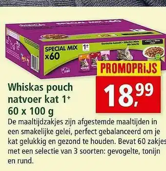 Maxi Zoo Whiskas Puch Natvoer aanbieding