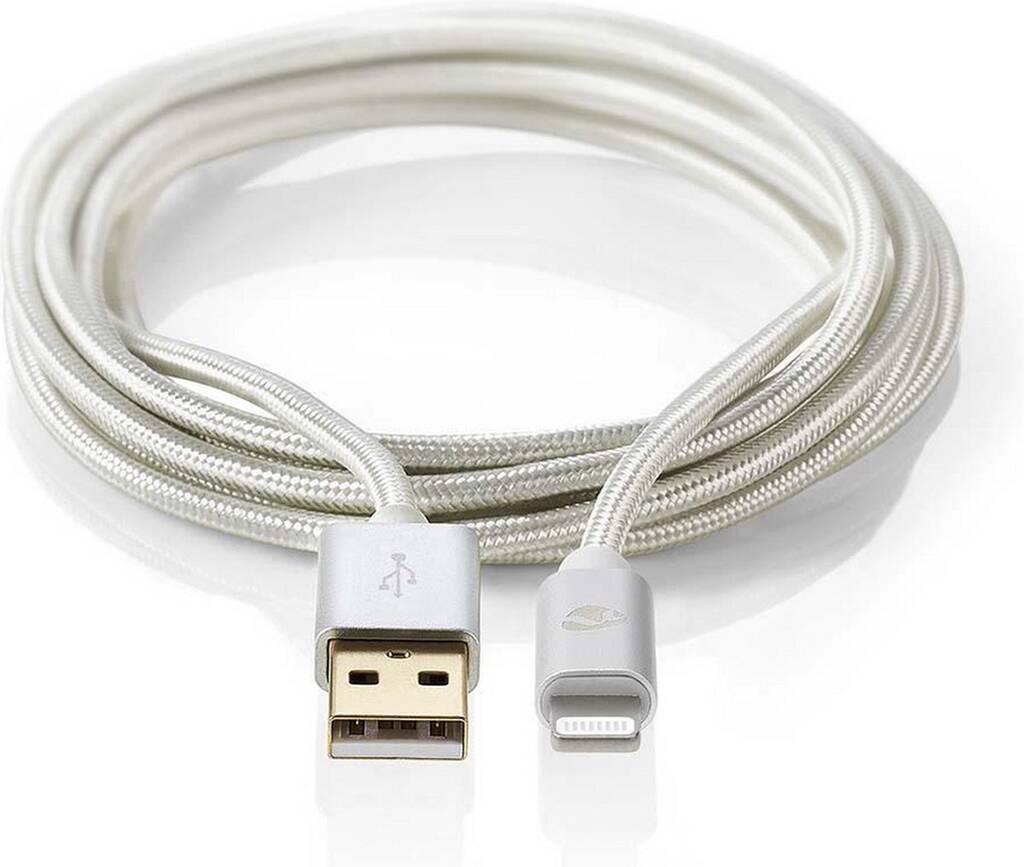 Bol.com Nedis lightning kabel - usb 2.0 - apple lightning 8-pins - usb-a male - 480 mbps - verguld - 1.00 m - rond - gevlochten / nyl aanbieding