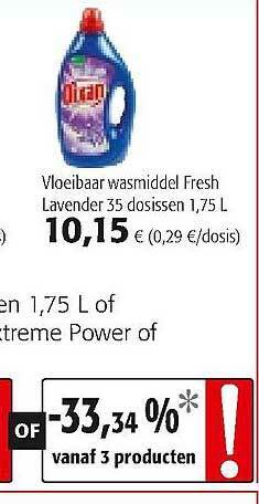 Colruyt Dixan Vloeibaar Wasmiddel Fresh Lavender aanbieding