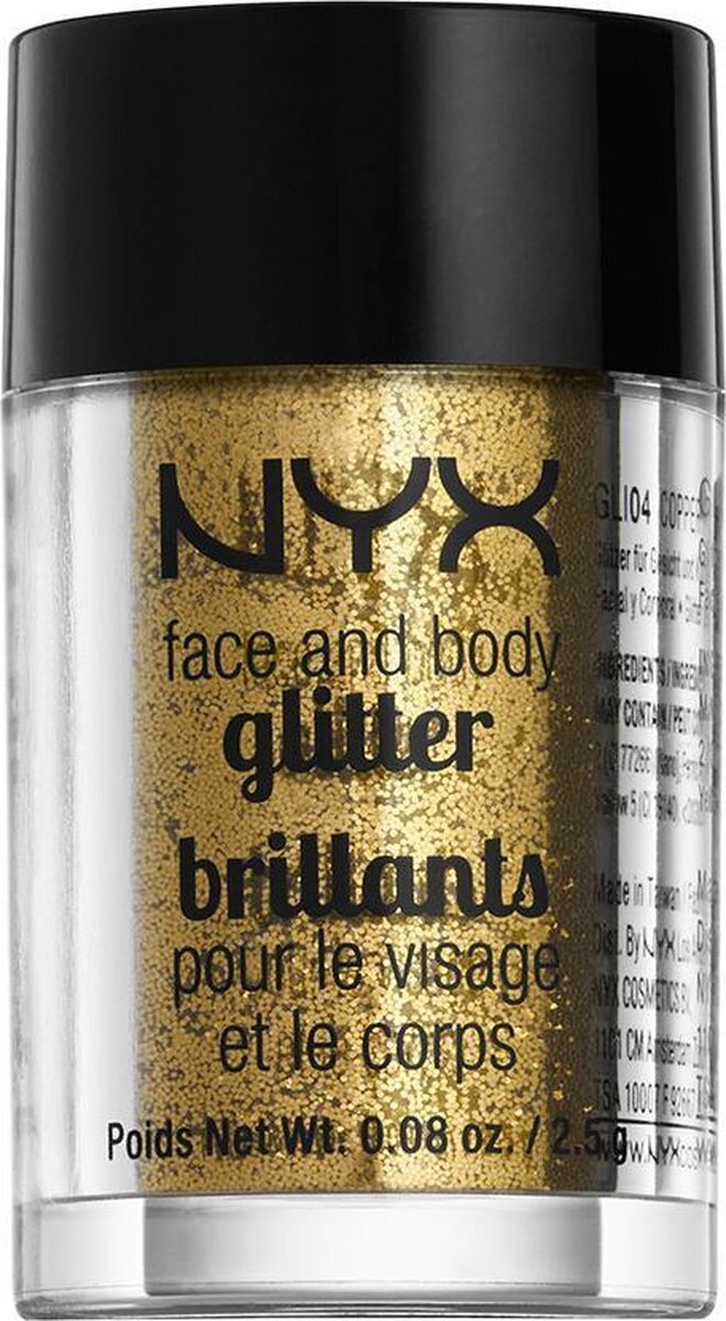 Nyx professional makeup face & body glitter gold promotie bij