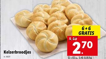 Lidl Keizerbroodjes 6+6 GRATIS aanbieding