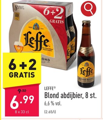 ALDI LEFFEⓇ Blond abdijbier, 8 st. 8 x 33 cl aanbieding