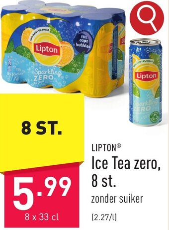 ALDI LIPTONⓇ Ice Tea zero, 8 st. 8 x 33 cl aanbieding