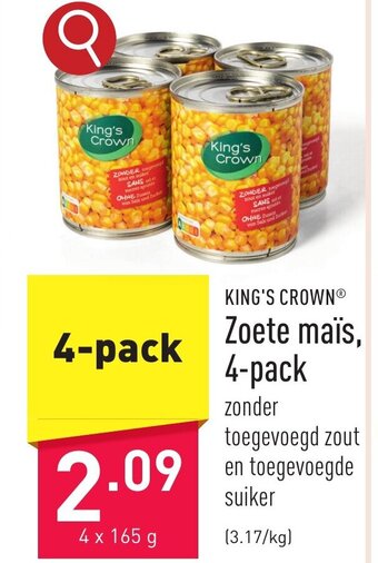 ALDI KING'S CROWNⓇ Zoete maïs, 4-pack aanbieding