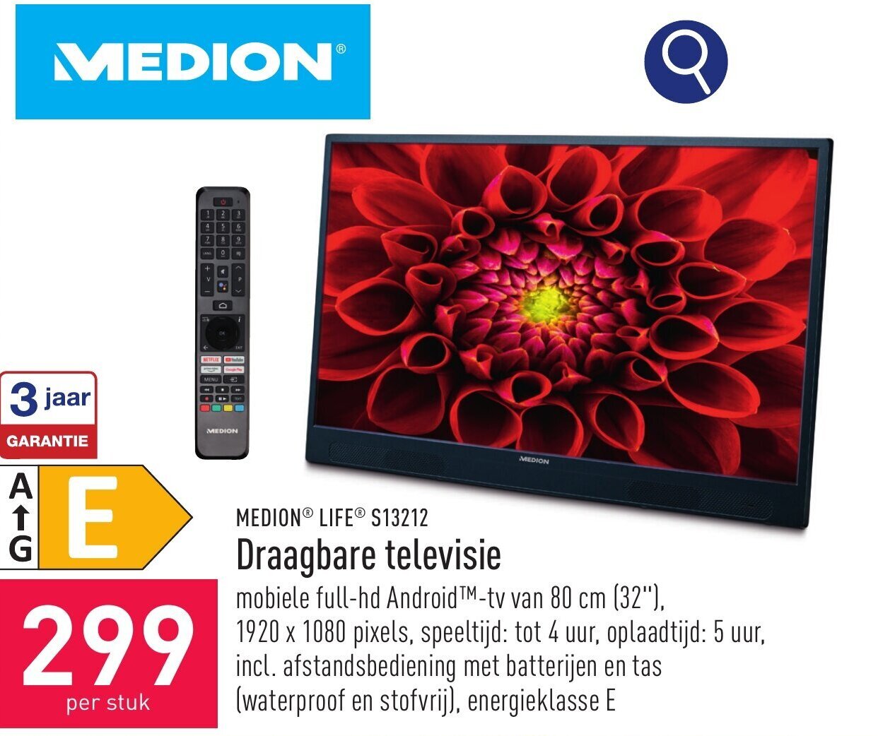 MEDION LIFE S13212 Draagbare televisie promotie bij ALDI