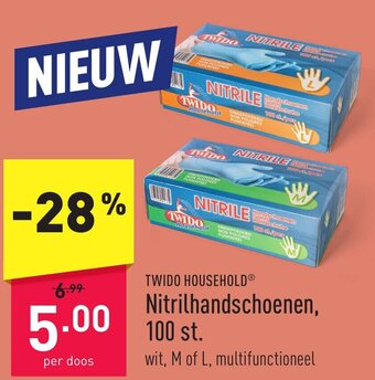 ALDI TWIDO HOUSEHOLDⓇ Nitrilhandschoenen, 100 st. aanbieding