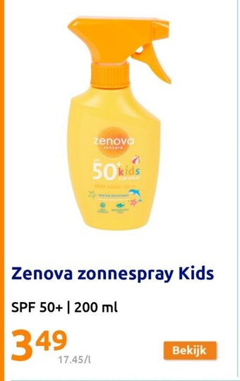 Action Zenova zonnespray Kids aanbieding