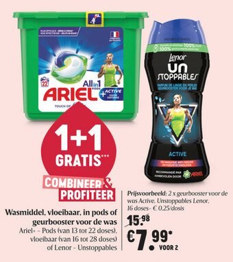 Delhaize Wasmiddel, vloeibaar, in pods of geurbooster voor de was aanbieding