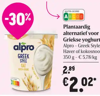 Delhaize Plantaardig alternatief voor Griekse yoghurt aanbieding