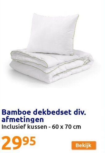 Action Bamboe dekbedset div. afmetingen Inclusief kussen - 60 x 70 cm aanbieding