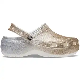Decathlon Damesklompen crocs clsc platform ombre glitter aanbieding