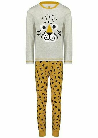 HEMA Kinderpyjama Cheetah Grijsmelange (grijsmelange)