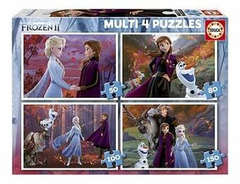 Dreamland Educa Borras Puzzel 4-in-1 Disney Frozen II aanbieding