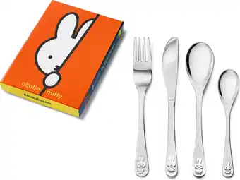Bol.com Zilverstad - kindercouvert 4-delig nijntje rvs 18/10 aanbieding