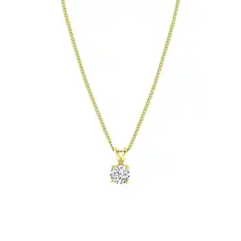 Bol.com Lucardi dames ketting met hanger met zirkonia - echt zilver - ketting - cadeau - 40 cm - goudkleurig aanbieding