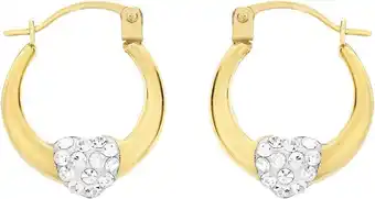 Bol.com Nine - 9 karaat oorringen ovaal hart kristal aanbieding