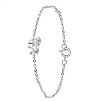 Lucardi meisjes armbandje met hanger met plating - dier - cadeau - echt zilver - zilverkleurig