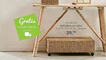 Seagrass Opbergbox Op Wielen