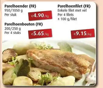 Aronde Parelhoender, Parelhoenbouten, Parelhoenfilet aanbieding