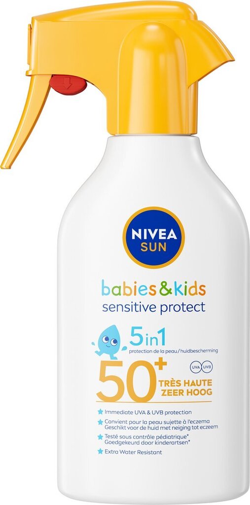 Bol.com Nivea sun babies & kids sensitive protect zonnebrand spray spf50+ 270 ml aanbieding