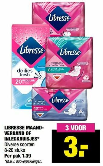 Big Bazar Libresse maandverband of inlegkruisjes aanbieding
