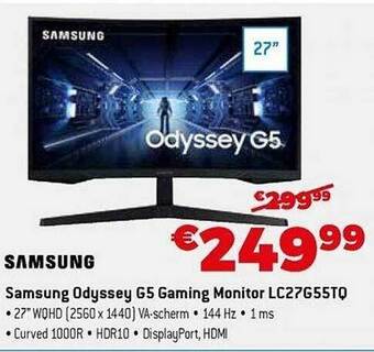 Exellent Samsung Odyssey G5 Gaming Monitor Lc27g55tq aanbieding