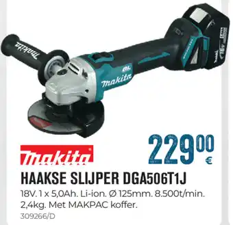Meno Makita Haakse Slijper DGA506T1J aanbieding