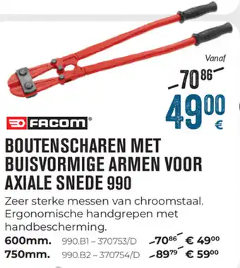 Facom Boutenscharen Met Buisvormige Armen Voor Axiale Snede 990