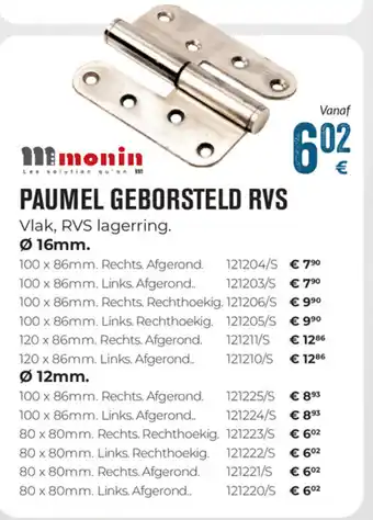 Monin Paumel Geborsteld RVS