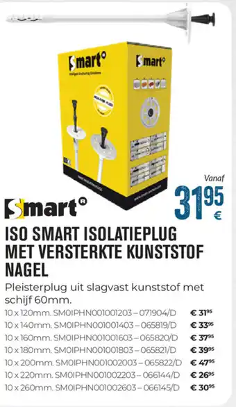 Smart Iso Smart Isolatieplug Met Versterkte Kunststof Nagel