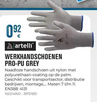 Meno Artelli Werkhandschoenen Pro-Pu Grey aanbieding