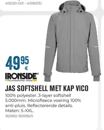 Ironside Jas Softshell Met Kap Vico