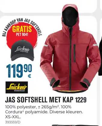 Snickers Jas Softshell Met Kap 1229