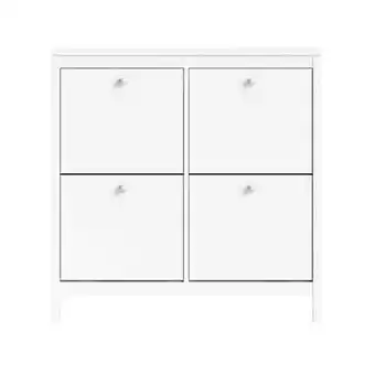 Leen Bakker Schoenenkast Madeira - wit - 103x102x25 cm - Leen Bakker aanbieding