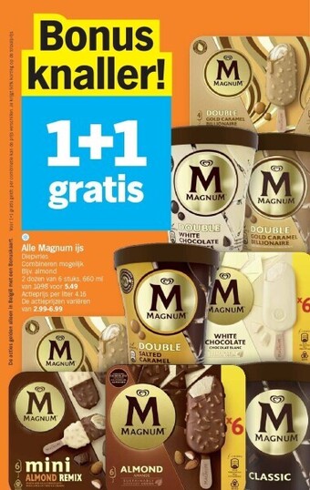 Albert Heijn Alle magnum ijs aanbieding