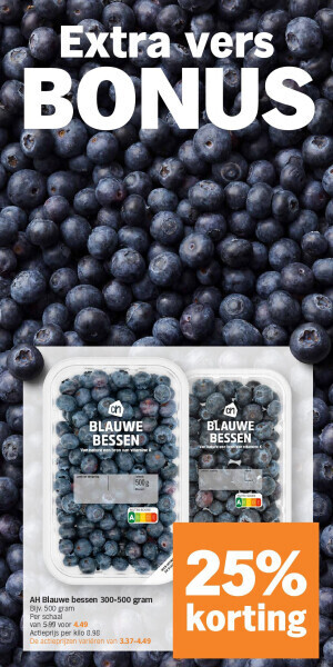 Albert Heijn Ah blauwe bessen 300-500 gram aanbieding