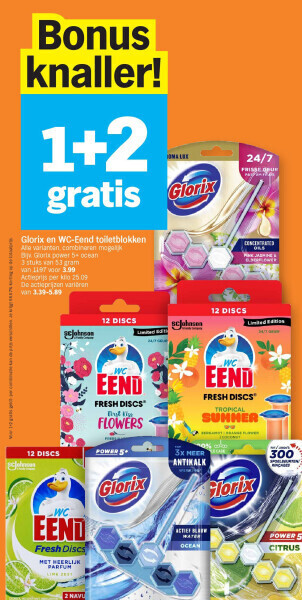 Albert Heijn Glorix en wc-eend toiletblokken aanbieding