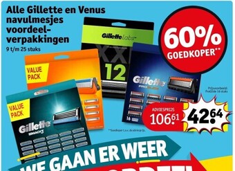 Kruidvat Alle gillette en venus navulmesjes voordeelverpakkingen aanbieding