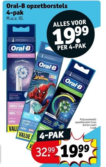 Kruidvat Oral-b opzetborstels 4-pak aanbieding