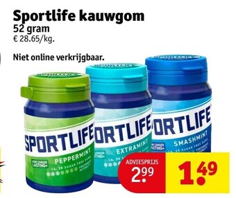 Kruidvat Sportlife kauwgom aanbieding