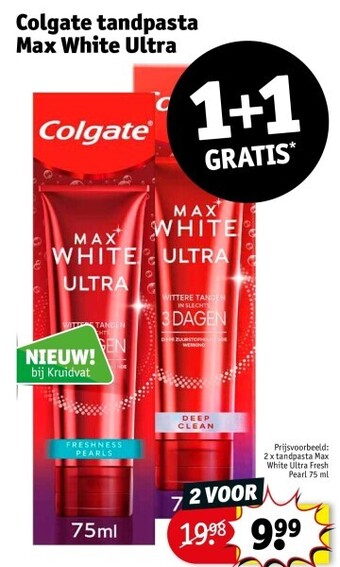 Kruidvat Colgate tandpasta max white ultra aanbieding