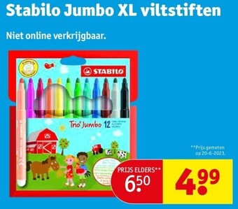 Kruidvat Stabilo jumbo xl viltstiften aanbieding