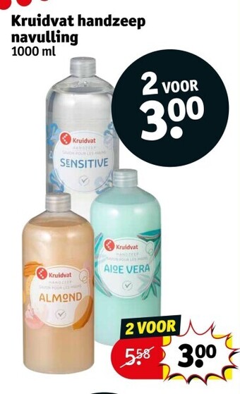 Kruidvat Kruidvat handzeep navulling 1000 ml aanbieding